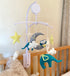 Elephant Owl Moon Cot Mobile - Teal & Yellow