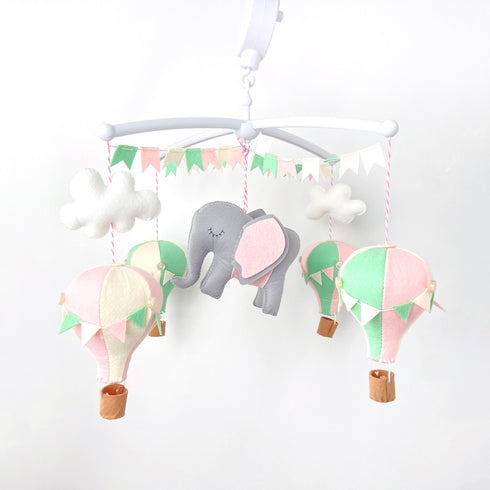 Pink & Mint Hot Air Balloon Cot Mobile