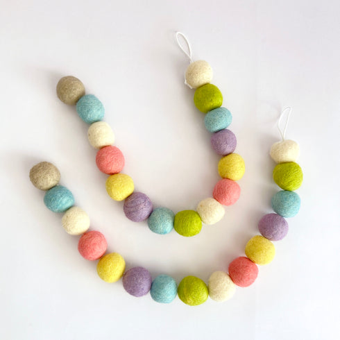 Multicolour Felt Ball - Curtain Tie Pair