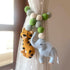 Safari Animals and Felt Ball - Curtain Tie Pair