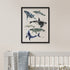 Illustrated Whales Wall Art Frame