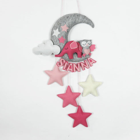 Personalised Elephant and Owl Wall Hanging