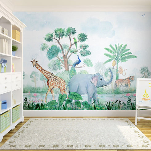 Watercolour Jungle Wallpaper