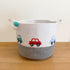 Little Cars - Grey Rope Personalised Storage Basket