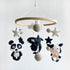 Felt Monochrome Animals Baby Cot Mobile