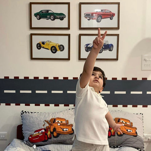 Classic Sports Cars - Illustrated Wall Art Frames