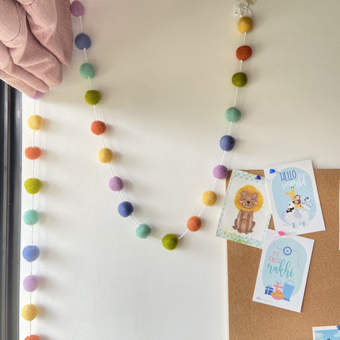 Pastel Felt Ball Garland