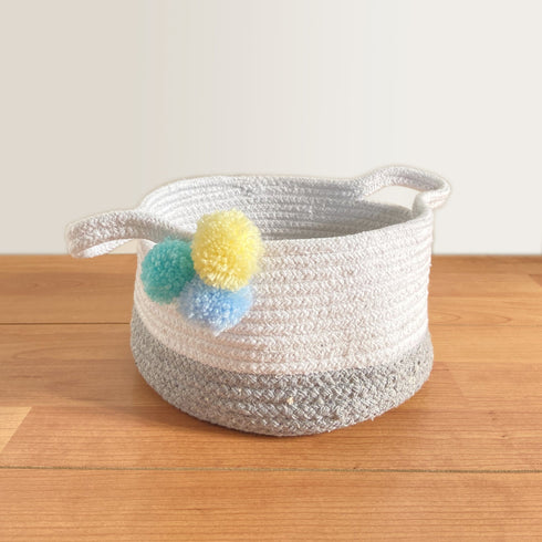 Small Grey Cotton Rope Basket