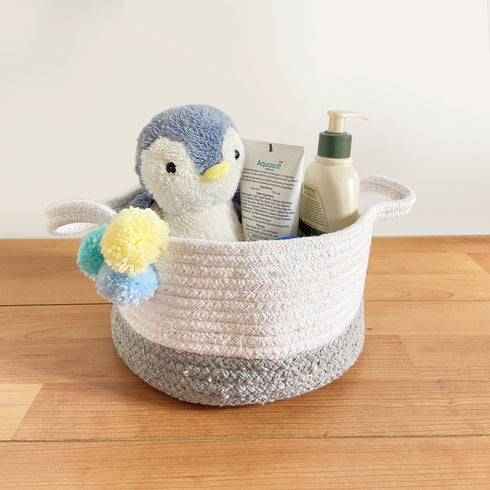 Small Grey Cotton Rope Basket