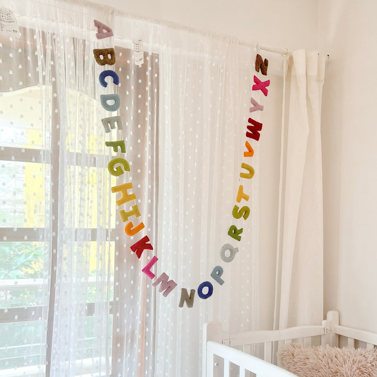 Handmade Felt Baby Garland Nursery Crib Décor Alphabet Theme Bunting