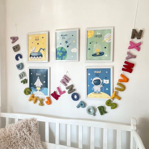 Rainbow A to Z Felt Alphabet Garland