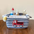 Navy & White Striped Basket - Little Fire Truck