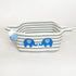 Grey & White Striped Basket - Blue Elephant