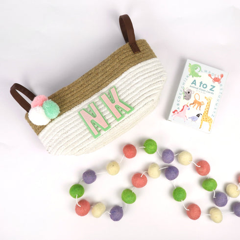 Monogram Hamper Gift Basket - Pink