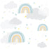 Teal Rainbows Kids Nursery Wallpaper
