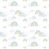 Teal Rainbows Kids Nursery Wallpaper