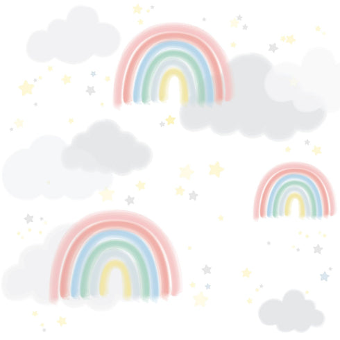 Multicolour Rainbows Kids Nursery Wallpaper