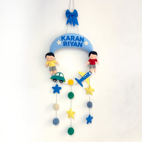 Personalised Siblings Name Hanging - Transport Vehicles