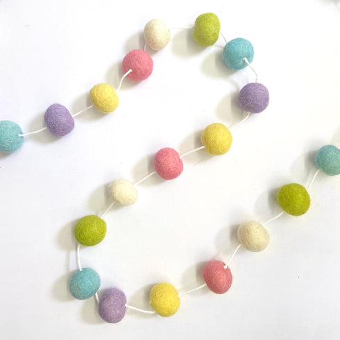 Pastel Candy Felt Ball Garland