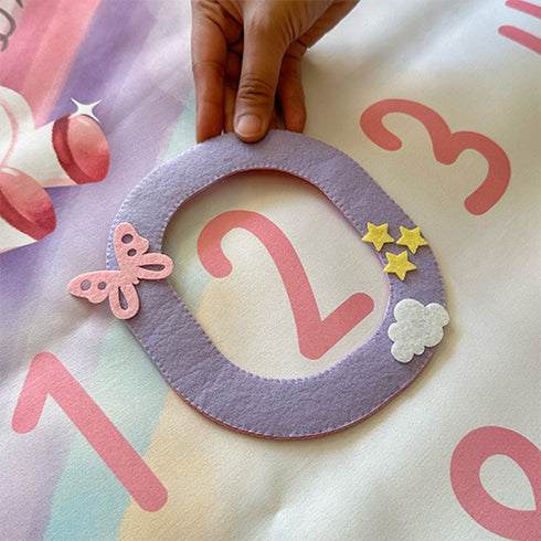 Baby Milestone Blanket - Flying Unicorns