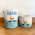 Teddy & Airplanes - Blue Rope Personalised Storage Basket