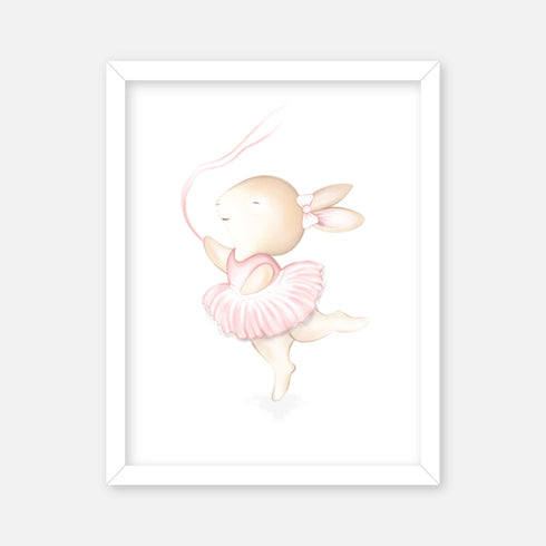 Bunny Ballerinas Nursery Wall Art