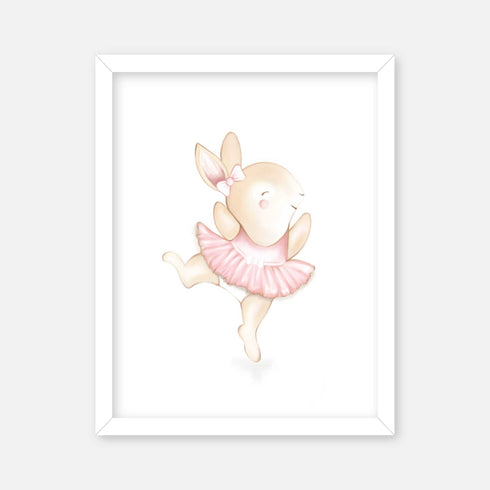 Bunny Ballerinas Nursery Wall Art