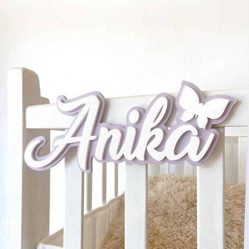 Personalised 3D Acrylic Name Plate - Butterfly