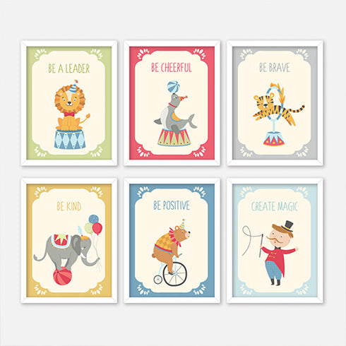 Wild & Whimsical Circus Animals Wall Art