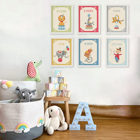 Wild & Whimsical Circus Animals Wall Art