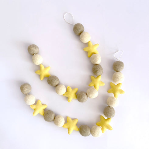 Star and Felt Ball - Curtain Tie Pair