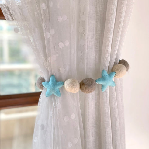 Star and Felt Ball - Curtain Tie Pair