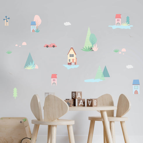 City Houses Wall Decal Sticker