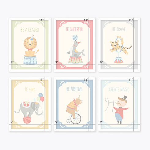 Wild & Whimsical Circus Animals Wall Art