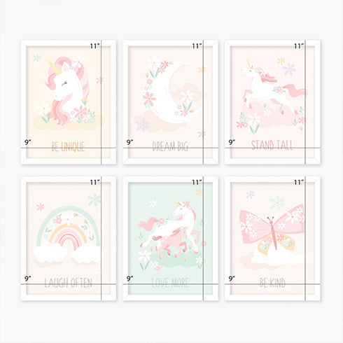 Unicorn & Rainbows Motivational Wall Art