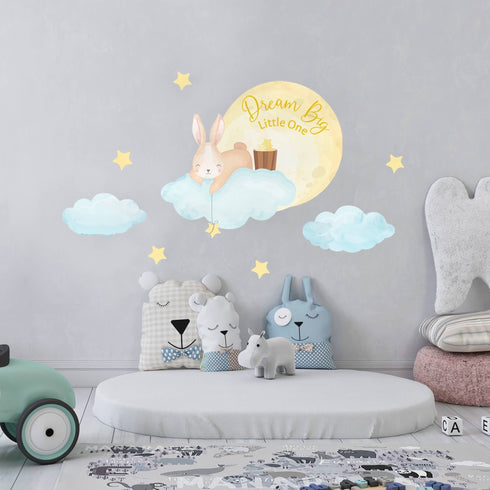 Bunny on a Moon Wall Decal Sticker