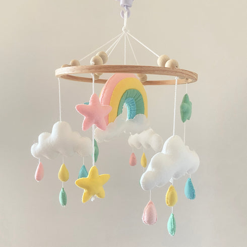 Rainbow and Cloud Cot Mobile