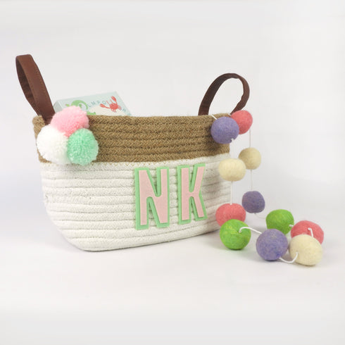 Monogram Hamper Gift Basket - Pink