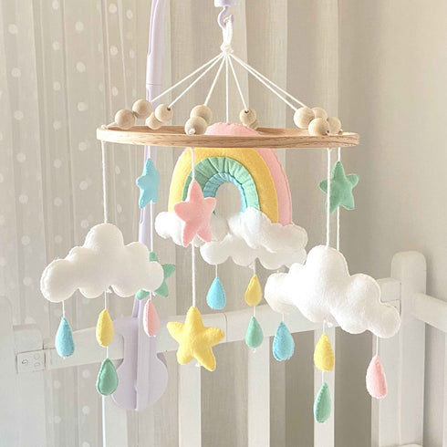 Rainbow and Cloud Cot Mobile