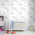 Teal Rainbows Kids Nursery Wallpaper