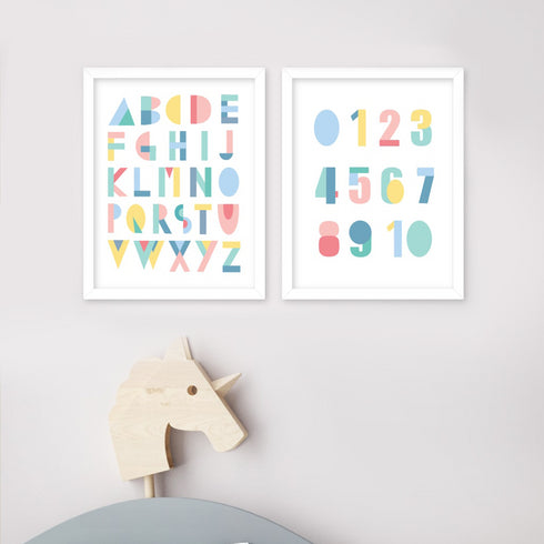 Alphabet & Numbers Wall Art Set