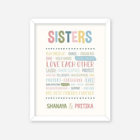 Sister Love Wall Art Frame