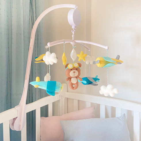 Teddy & Airplane Cot Mobile