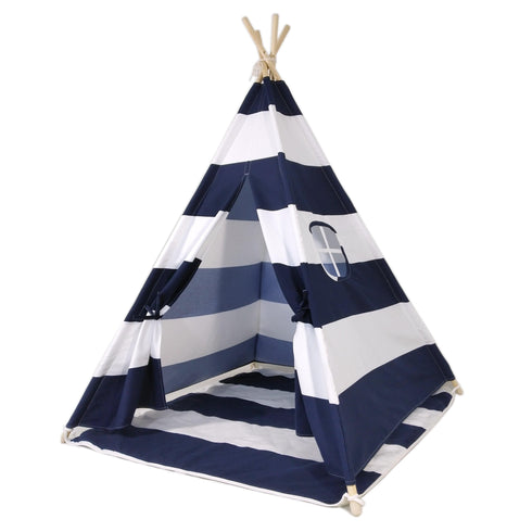 Tent/Tepee - Blue and White Striped