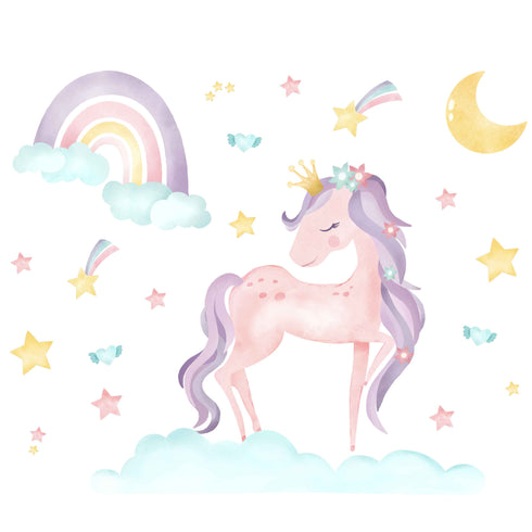 Unicorn & Rainbows Wall Decal Sticker
