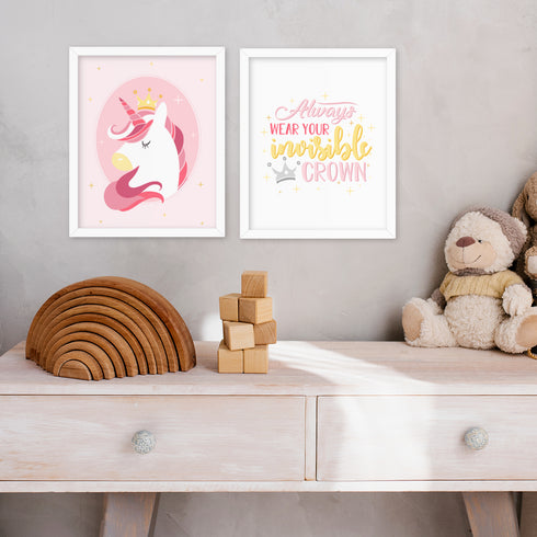 Unicorn Crown - Wall Art Pair