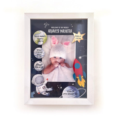 Birth Statistics Frame - Outer Space