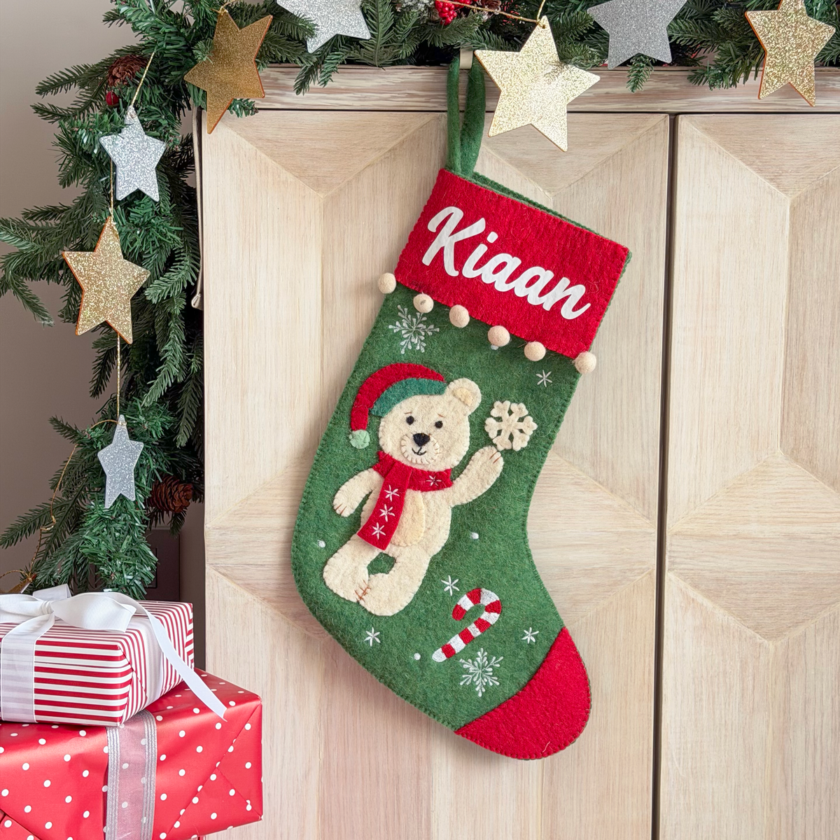 Personalised Felt Christmas Stocking - Polar Bear – GWD Kids
