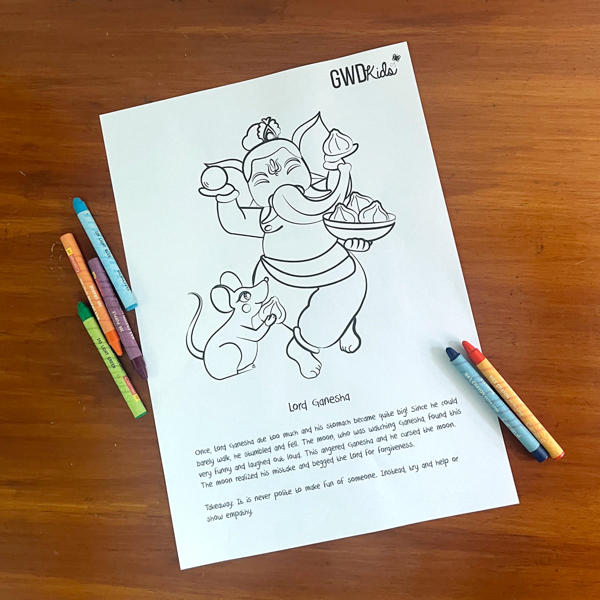 Coloring Pages | Simple Ganesha Coloring Pages for Kids