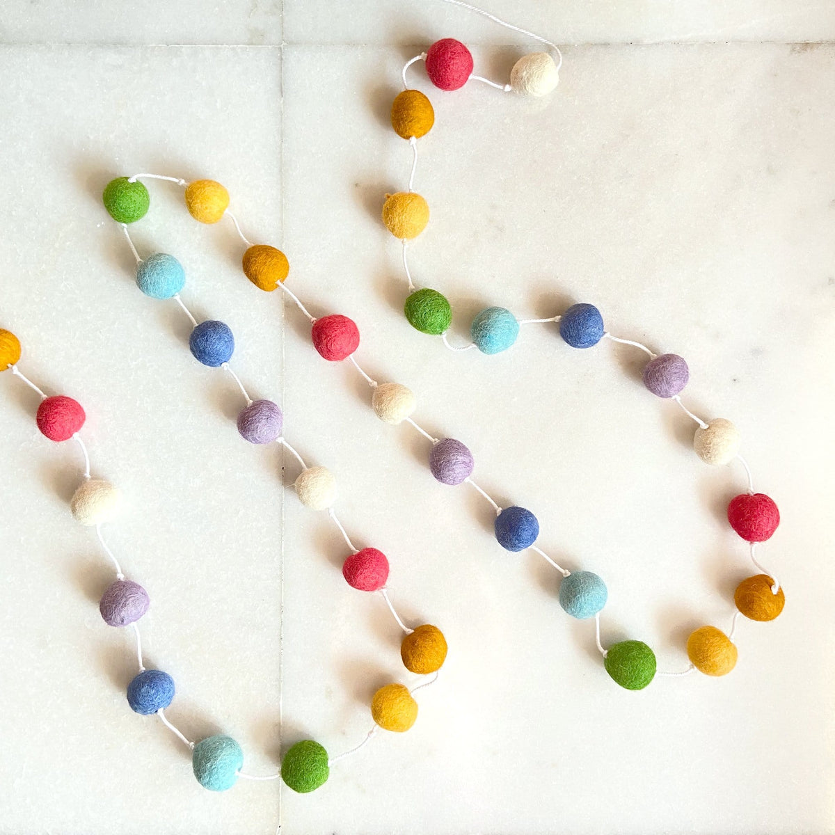 Rainbow Felt Ball Garland – GWD Kids